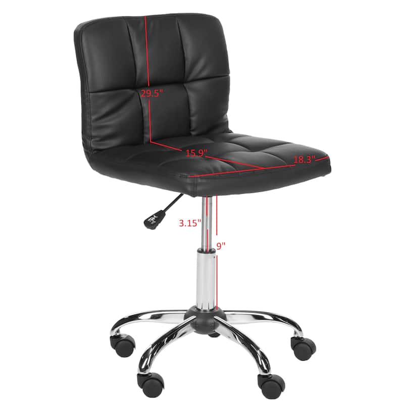 SAFAVIEH Regena Black Desk Chair - 18.3" x 21.9" x 31.5" - 18Wx22Dx32H