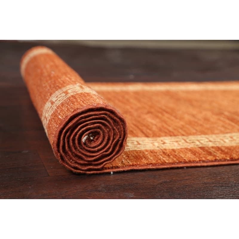 Orange Gabbeh Kashkoli Runner Rug Wool Hand-knotted Oriental Carpet - 2'7" x 9'3"
