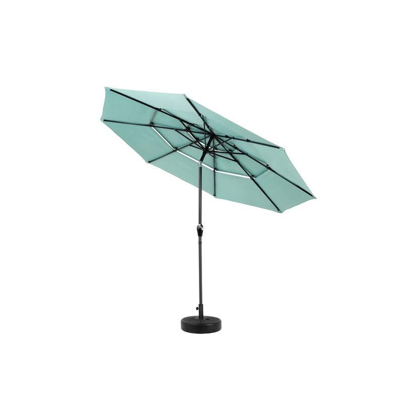 Aluminium 10ft 3 Tier Auto-tilt Umbrella ,Outdoor Patio Umbrella - Market Table Pool Deck Umbrella (Base Not Included)