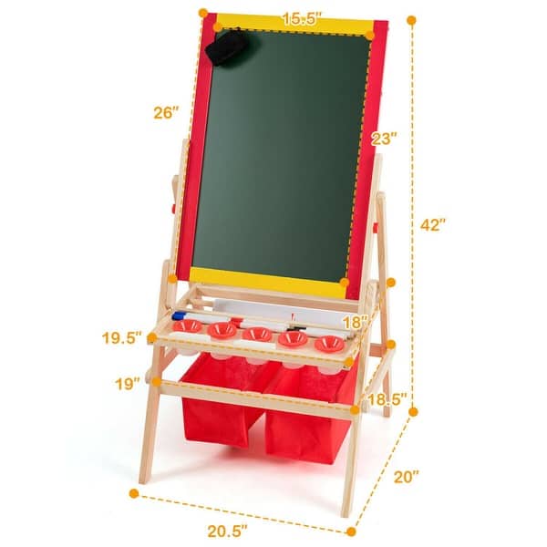 Flip-Over Double-Sided Kids Art Easel - 20.5 " x 20 " x 42 " (L x W x H)