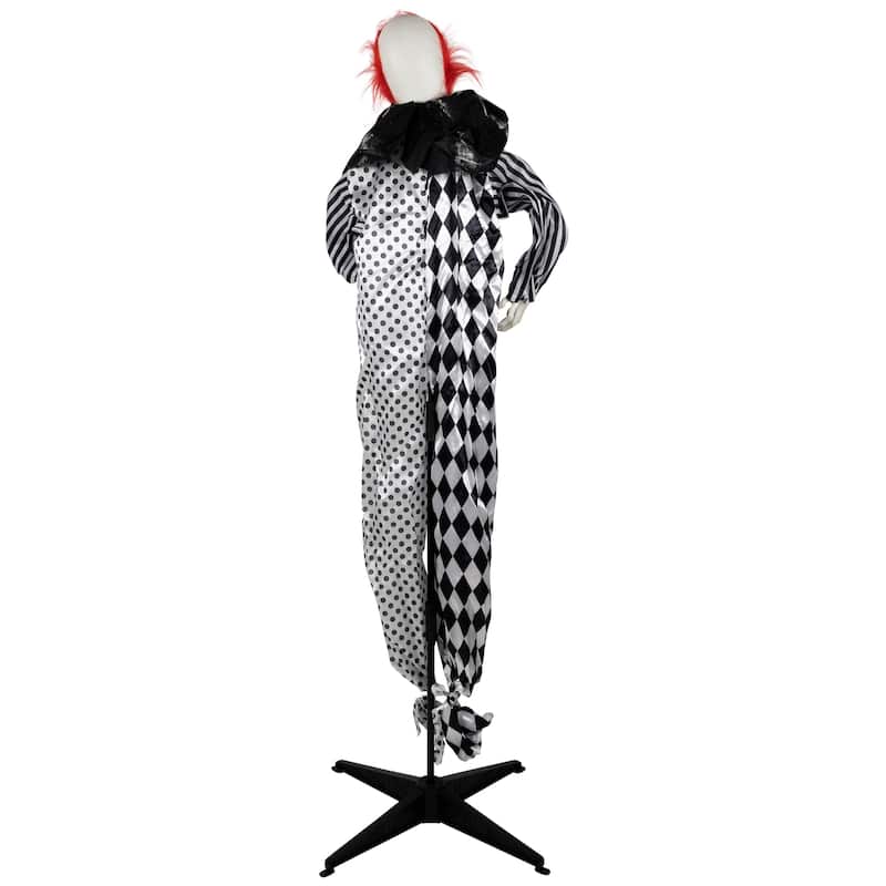 5.5' Animated Standing Clown with Glowing Eyes Halloween Decoration