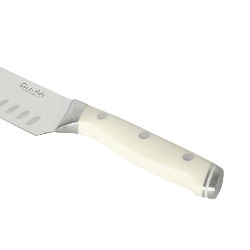 Sur La Table Kitchen Essentials 14 Piece Cutlery Set, German Steel Forged Knives, Beech Wood Block