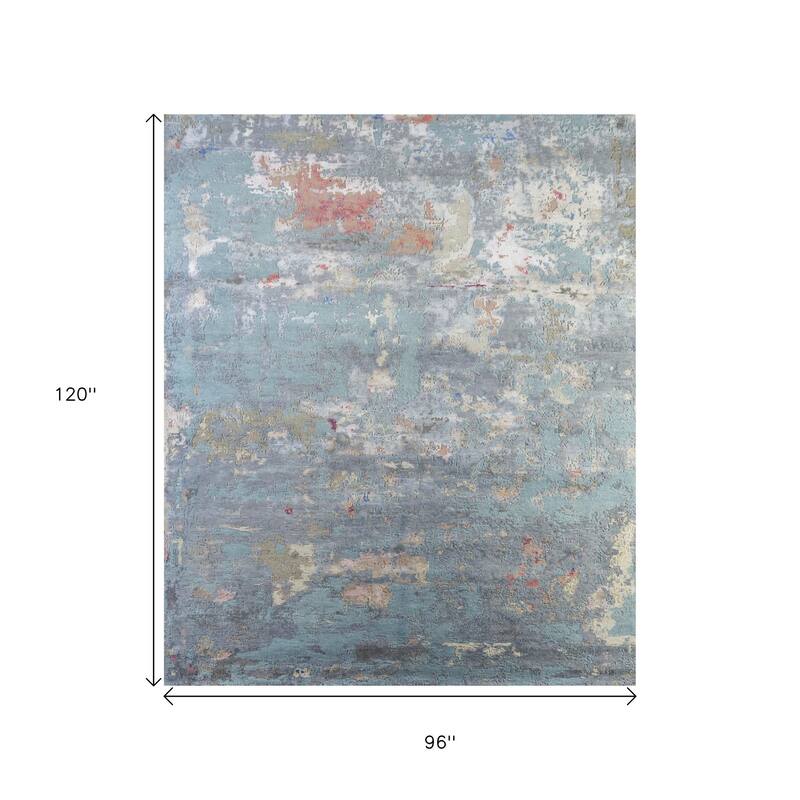 HomeRoots Abstract Contemporary Rectangle Area Rug - 120.00 in. x 96.00 in. x 0.25 in.