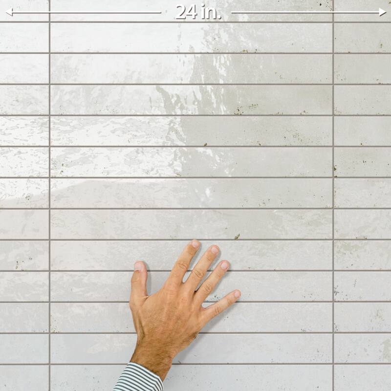 Merola Tile Scottsdale Light Grey 1-7/8" x 17-3/4" Porcelain Floor and Wall Tile