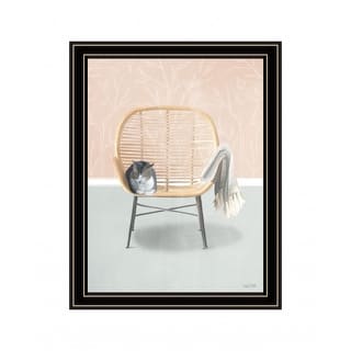 Happy Cat 1 Black Framed Print Wall Art
