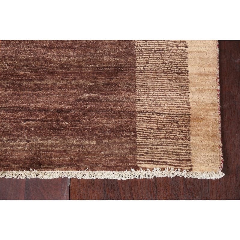 Modern Gabbeh Kashkoli Runner Rug Wool Hand-knotted Oriental Carpet - 2'6" x 14'10"