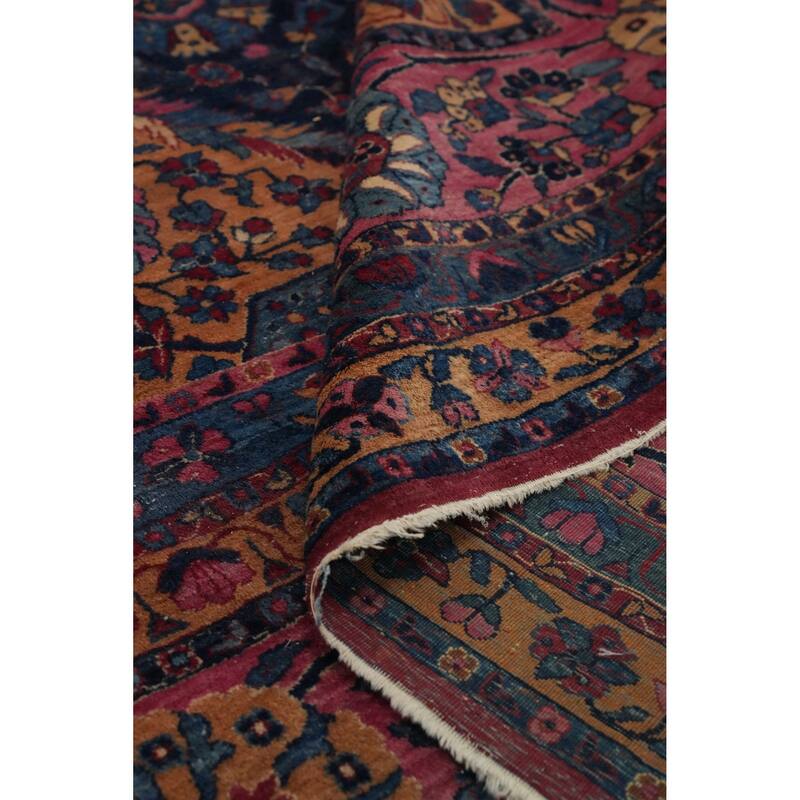 Hand Knotted Oriental 100% Kork Wool Carpet Traditional All-Over Oranges & Rust Kerman Area Rug - 18' 2'' X 11' 9''