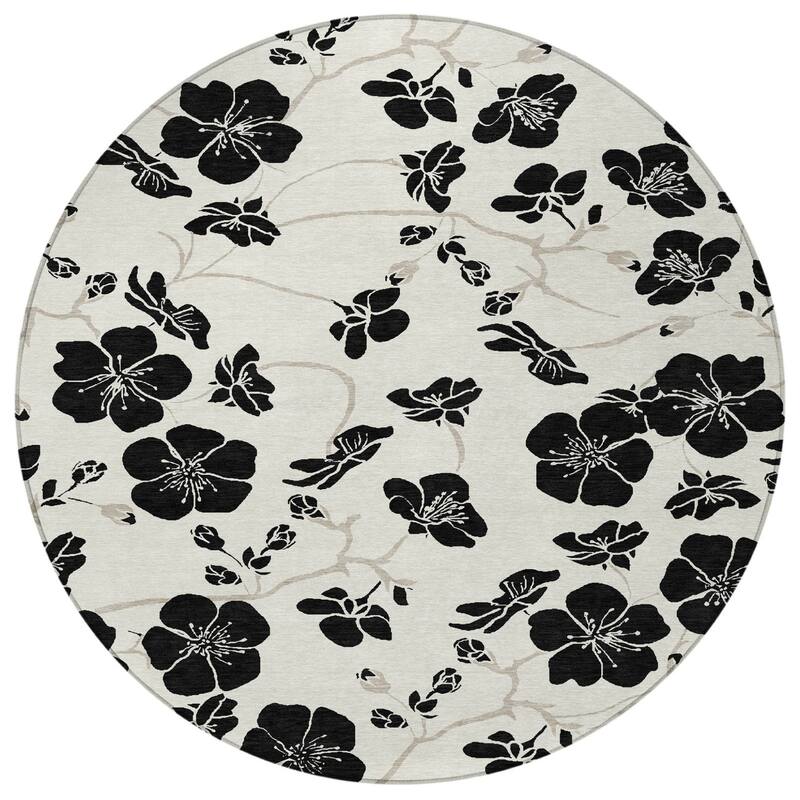HomeRoots Floral Transitional Rectangle Outdoor Rug