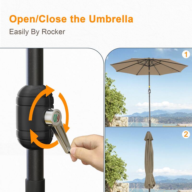 LIVOOSUN 9ft Patio Umbrella Outdoor Table Umbrella with Tilt and Crank