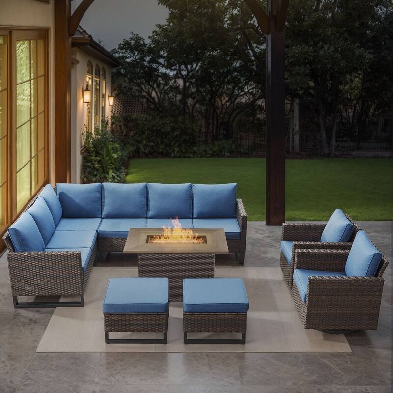 Gymojoy L-Shaped Outdoor Corner Sectional Sofa 6-seats Couch Conversation Set