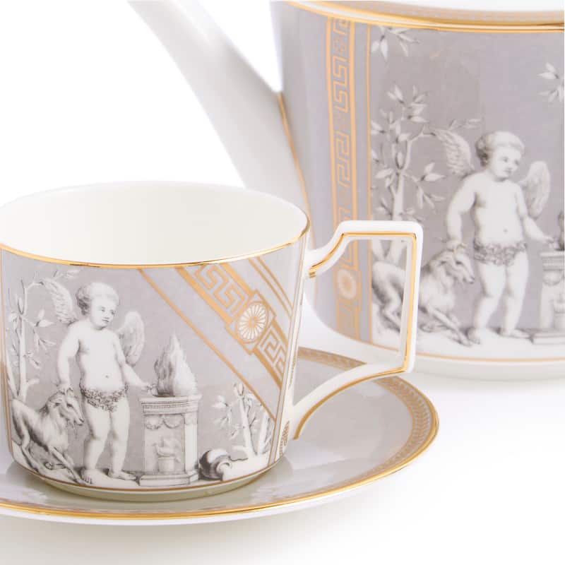 Wedgwood Renaissance Grey Teapot & Teacup Set - N/A