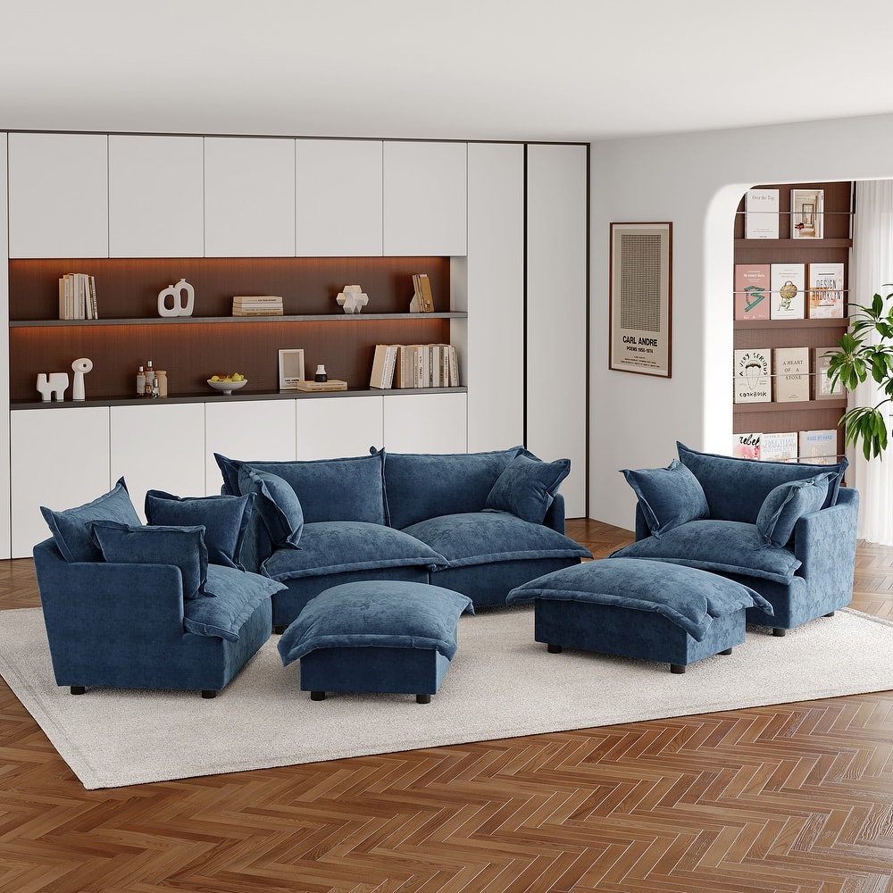 Double Layer Cushion Comfy Cloud Modular Sectional Sofa Set