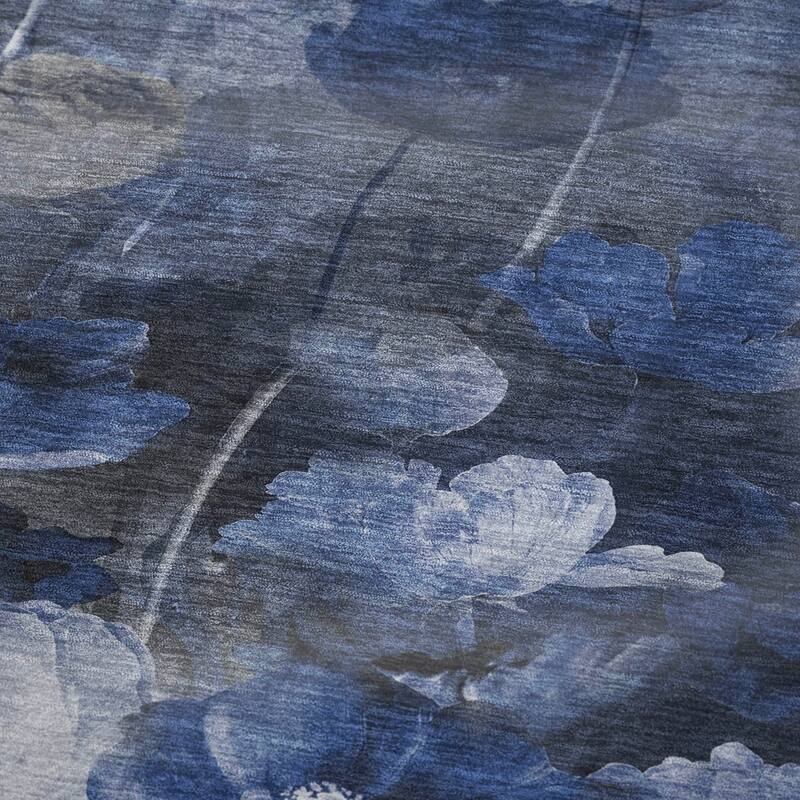 Premium Machine Washable Modern Floral Sherpa Throw Blanket
