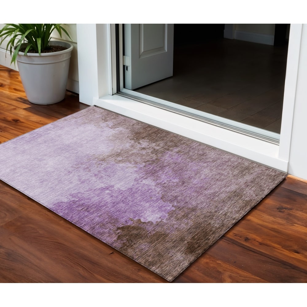 HomeRoots Abstract Transitional Rectangle Outdoor Rug