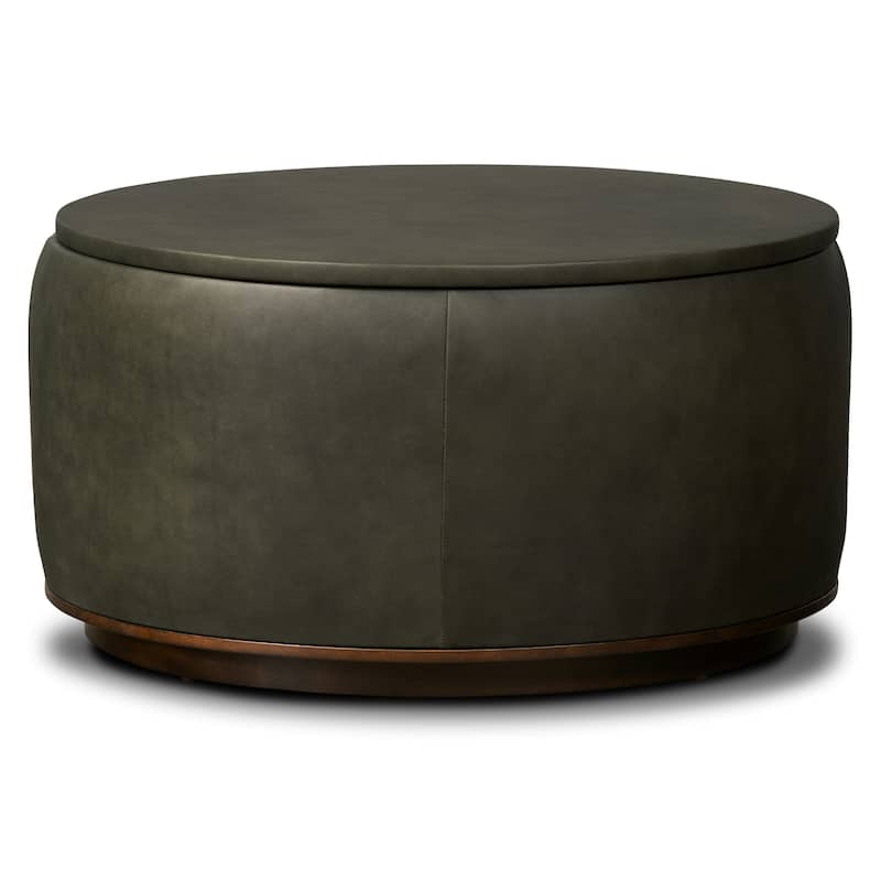 Poly & Bark Herve Storage Ottoman - Full Grain Genuine Italian Leather