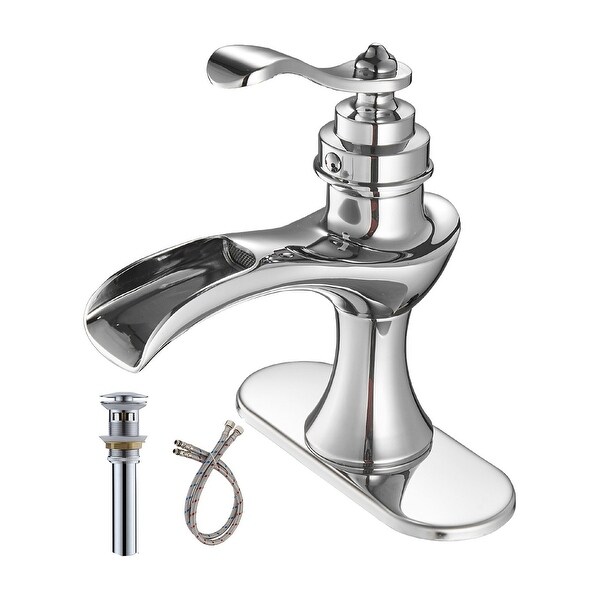 Bathroom Sink Faucet Chrome,Single Handle Single Hole Centerset Vanity Faucet 