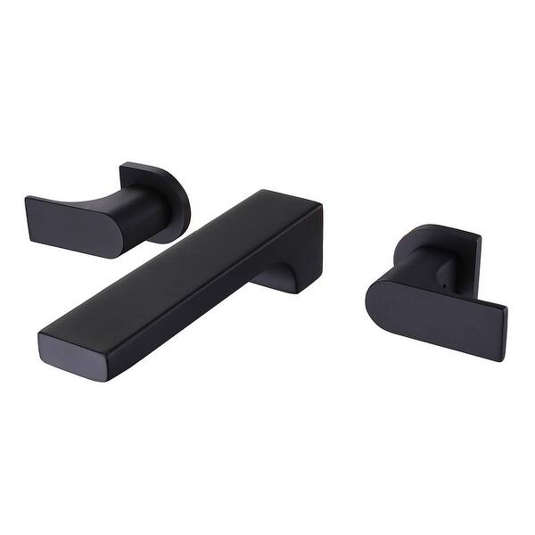 Matte Black Square Single Handle Wall Mount Bathroom Faucet Overstock 32694093