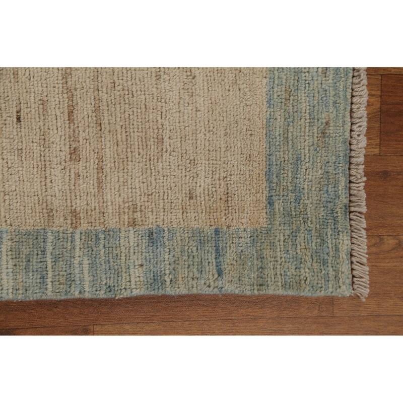 Hand Knotted Oriental 100% Wool Carpet Transitional Abstract Beige & Ivories Oushak Area Rug - 13' 6'' X 9' 7''