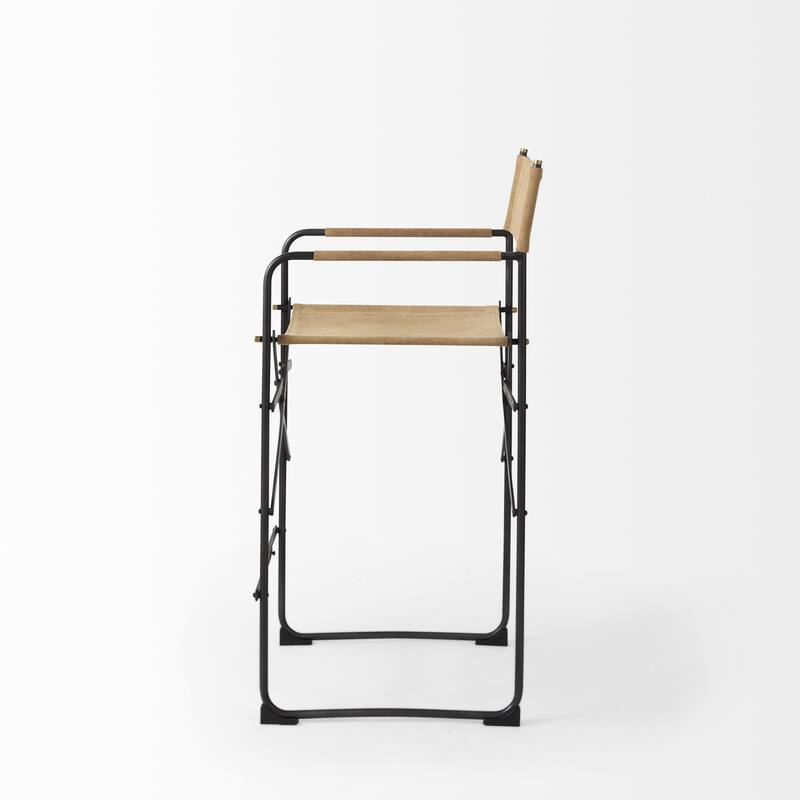 Leather Director's Chair Counter Stool 19.29"W x 19.29"D x 40.15"H