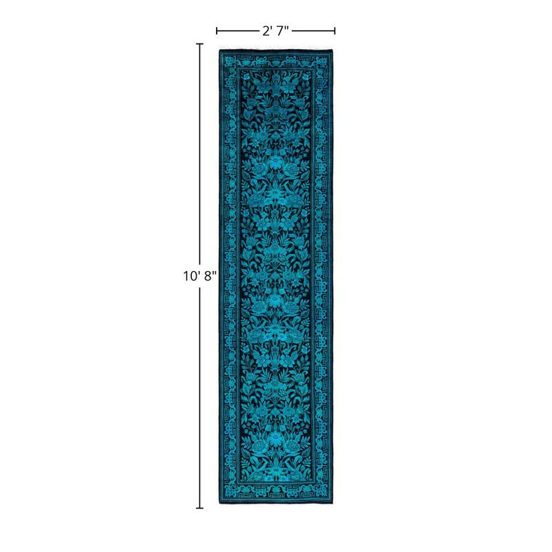 Overdyed One-of-a-Kind Hand-Knotted Area Rug - Black - 2' 7" x 10' 8"
