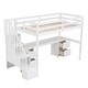 preview thumbnail 10 of 18, Stylish Twin Size Loft Bed Frame with Built-in Desk and Double Storage Drawers, Solid Construction & Versatility galore, White
