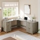 preview thumbnail 127 of 156, Farmhouse Executive L Shaped Desk Home Office Desk with Drawers and Storage Cabinet & Power Outlet