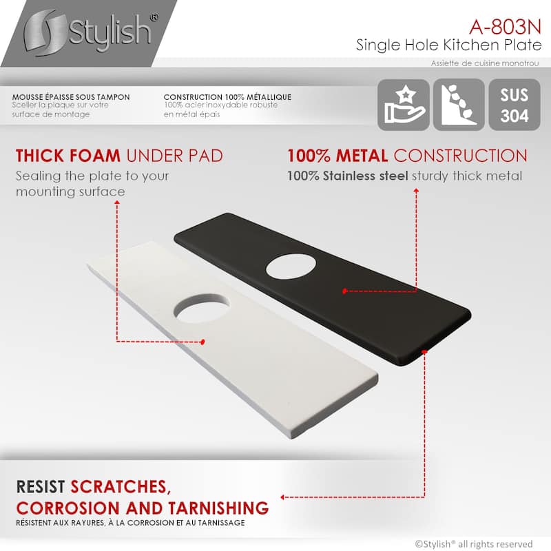 STYLISH Single Hole Kitchen Faucet Plate