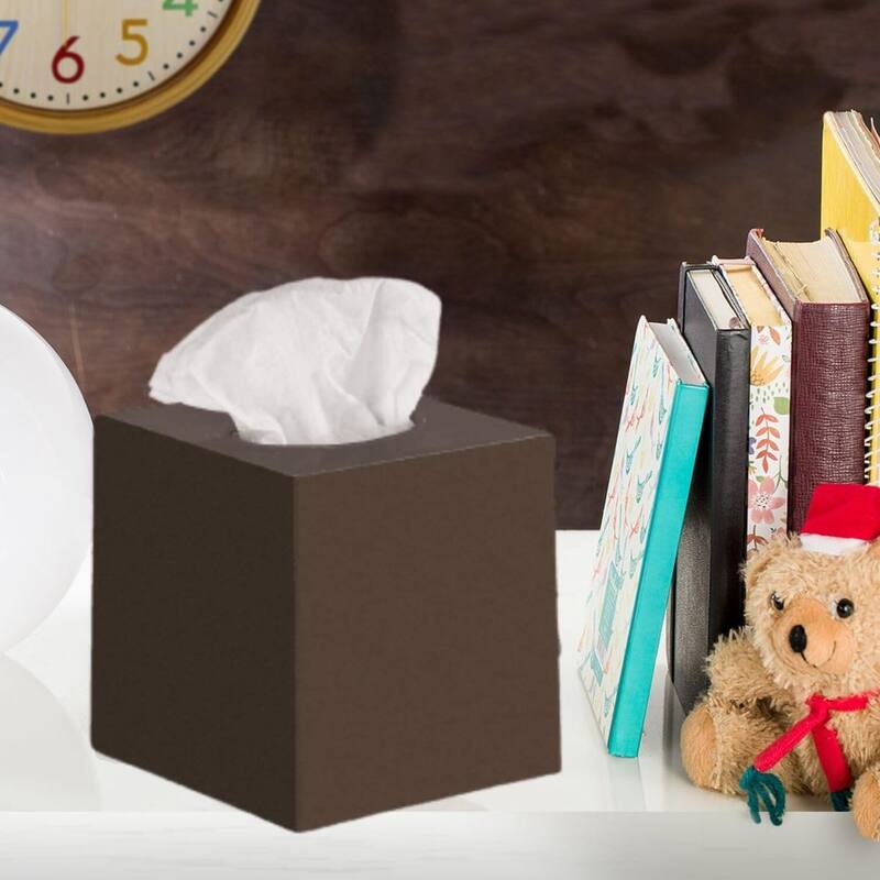 DWËLLZA HOME Square Bronze Plastic Tissue Box Cover