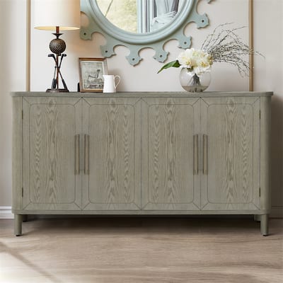 Four Door Storage Cabinet with Curved Countertop