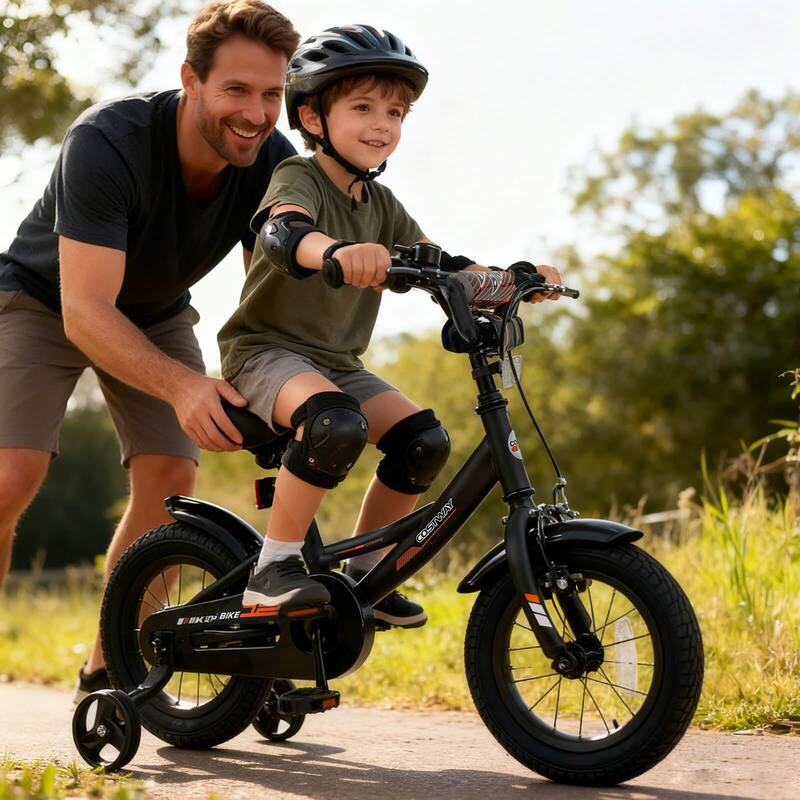 Costway 14" Kids Bike with Removable Training Wheels Adjustable Seat & - See Details