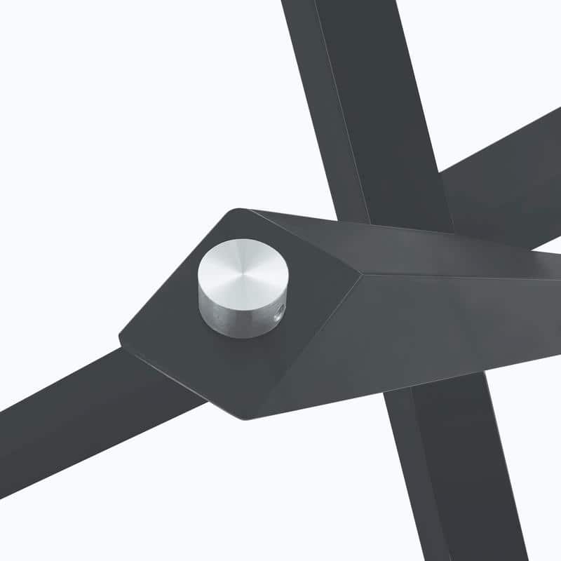 Modern 39" Round Glass Top Dining Table with X-Frame for Small Spaces