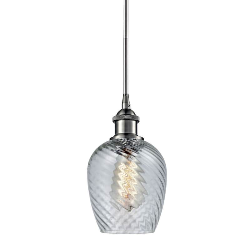 Innovations Lighting Salina 5" Wide Mini Pendant - Brushed Satin Nickel / Clear Spiral Fluted