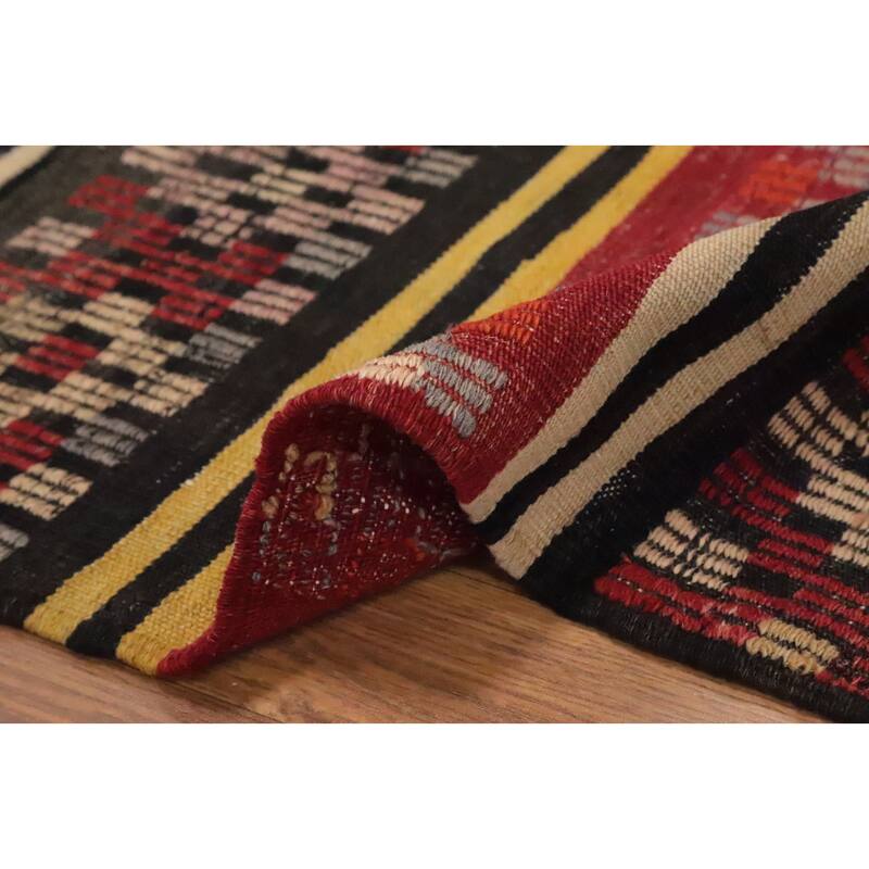 Hand Woven Oriental 100% Wool Carpet Southwestern Tribal Multi-Colored Kilim Area Rug - 9' 0'' X 6' 0''