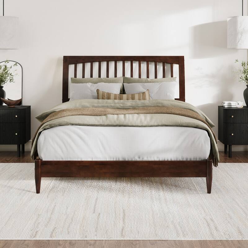 Orleans Solid Wood Low Profile Sleigh Platform Bed