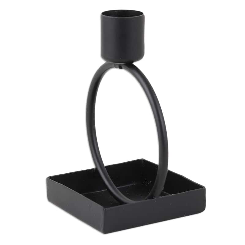 Novica Handmade Modern Glow Iron Candle Holder