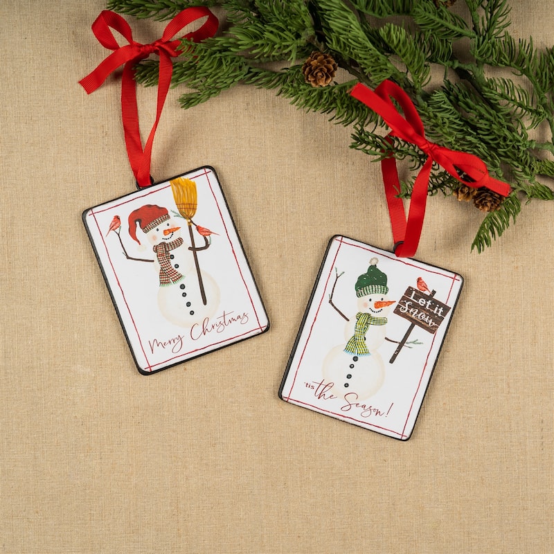 Snowman Sentiment Ornament (Set of 12)