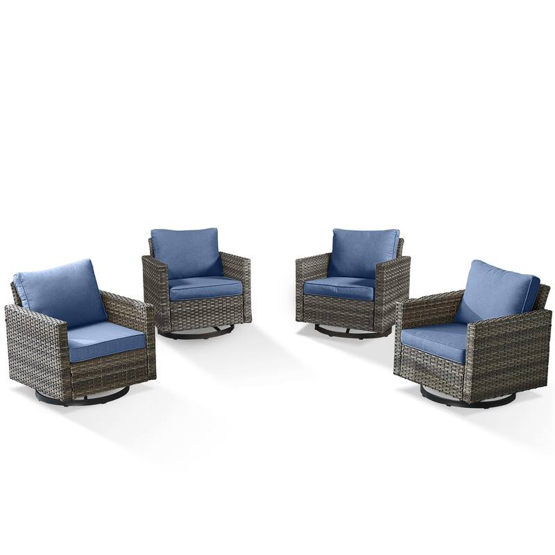 Pocassy Patio Swivel Chair with Soft Cushion