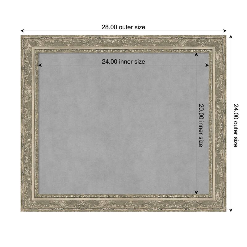 Amanti Art Filigree Gloss Black Framed - 28 x 24 in - Filigree Silver