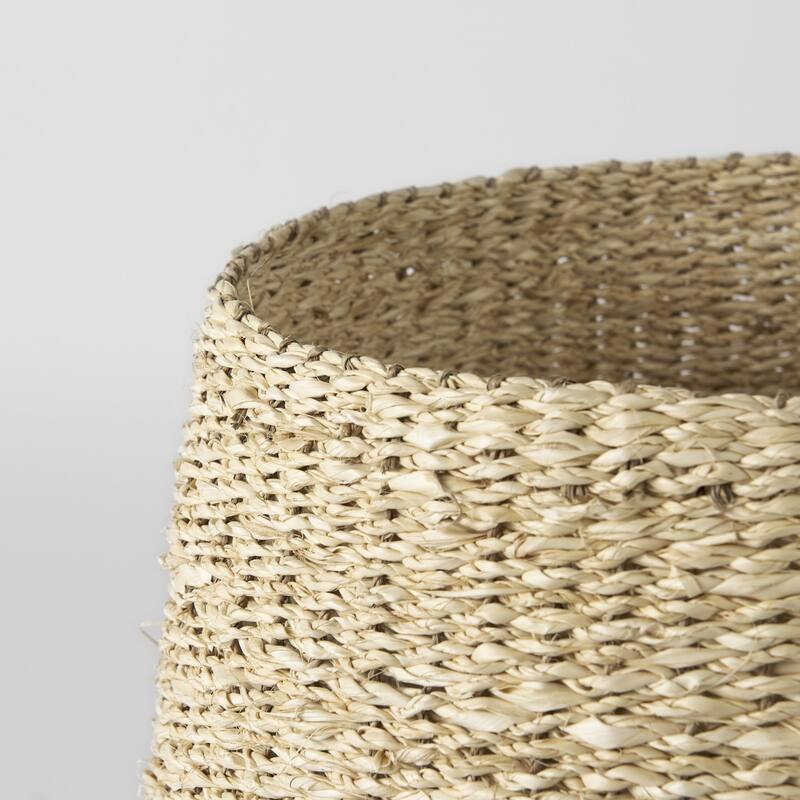 Set of Three Detailed Wicker Storage Baskets - 19.685" W x 19.685" D x 23.622" H