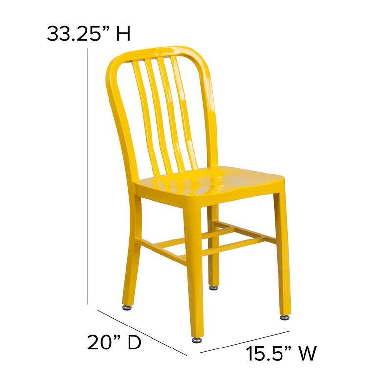 Metal Indoor-Outdoor Chair - 15.5"W x 20"D x 33.25"H