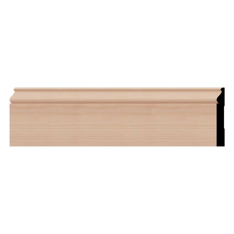 WM163: Americraft Finger-Joint Pine Base Cap Moulding - 9/16"D x 5 1/4"W x 96"L - Cherry