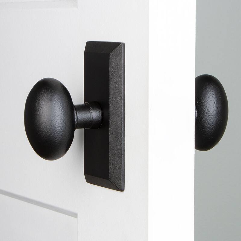 Ageless Iron Vale - Rustic Cast Iron Non-Turning Two-Sided Door Knob - Black Iron