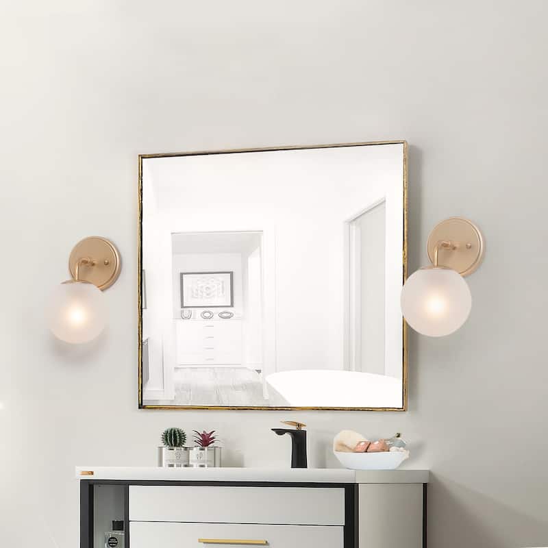 Siya Modern 3-Light Frosted Glass Bathroom Vanity Lights Romantic Gold Statement Wall Sconces Dimmable
