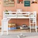 preview thumbnail 11 of 16, Multi-function Sturdy Wooden Twin Size Loft Bed With Removable Desk and Cabinet
