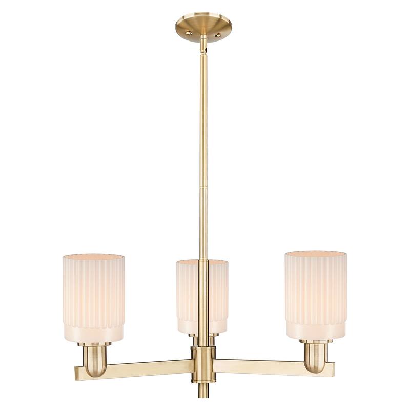 Innovations Lighting Endless Possibilities Arcadia - Hadley - 3 Light 26" Stem Hung Chandelier - Champagne Bronze/Matte White