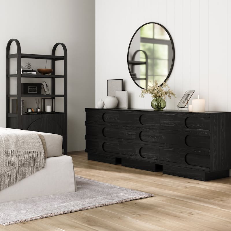 Iris 3 Drawer Dresser, Mid-Century Modern Solid Wood Dresser for Bedroom