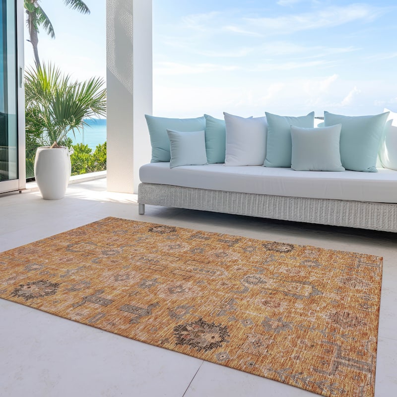 Machine Washable Indoor/ Outdoor Chantille Boho Traditional Rug