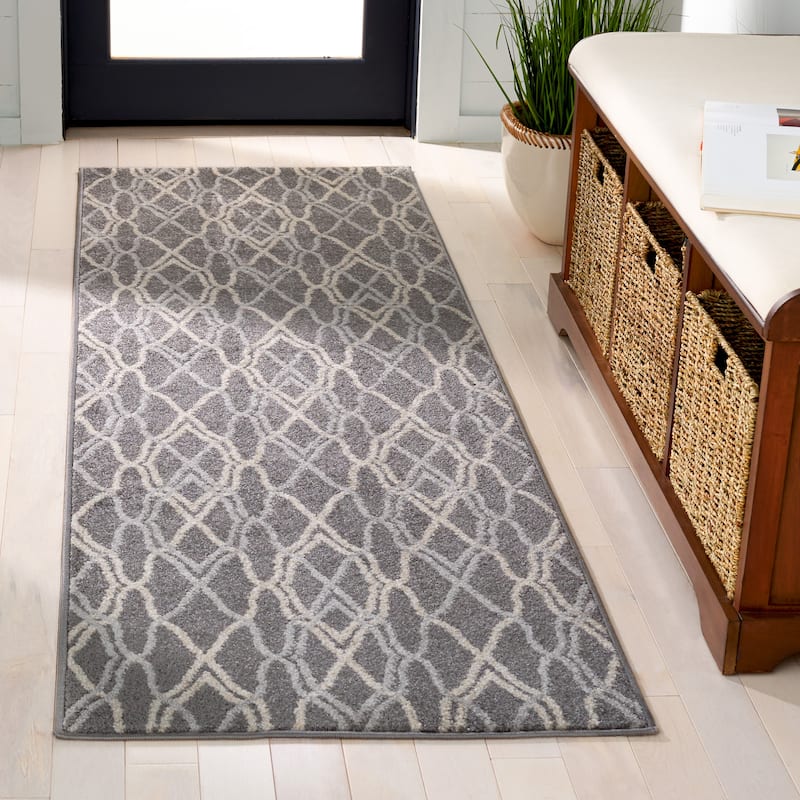 SAFAVIEH Amherst Dursiye Modern Rug - 2'3" x 7' Runner - Grey/Light Grey