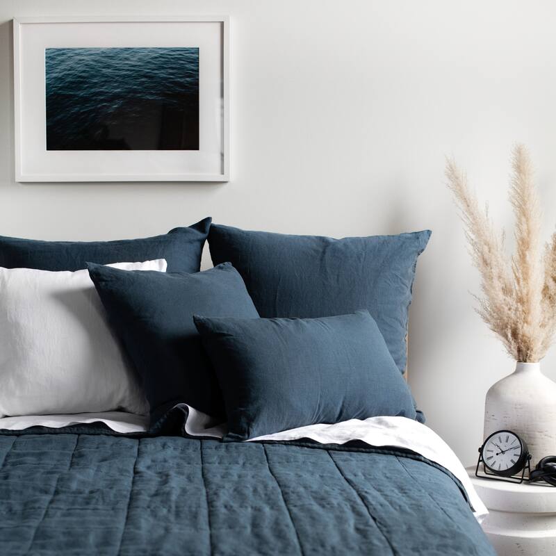 French Linen Pillow with Removable Sham by BOKSER HOME