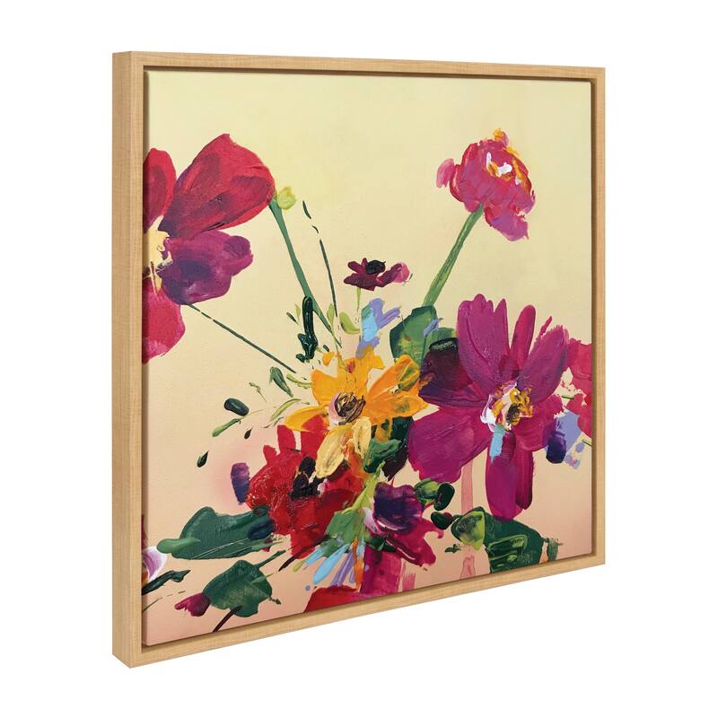 Kate and Laurel Sylvie Stand Out In Yellow Framed Canvas by Emma Daisy